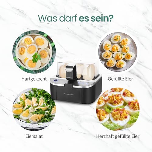 Thumbnail 10 de EMERIO sprechender Eierkocher EB-123177.1 – 6 Eier, 3 Garstufen, Sprachansage, BPA-frei
