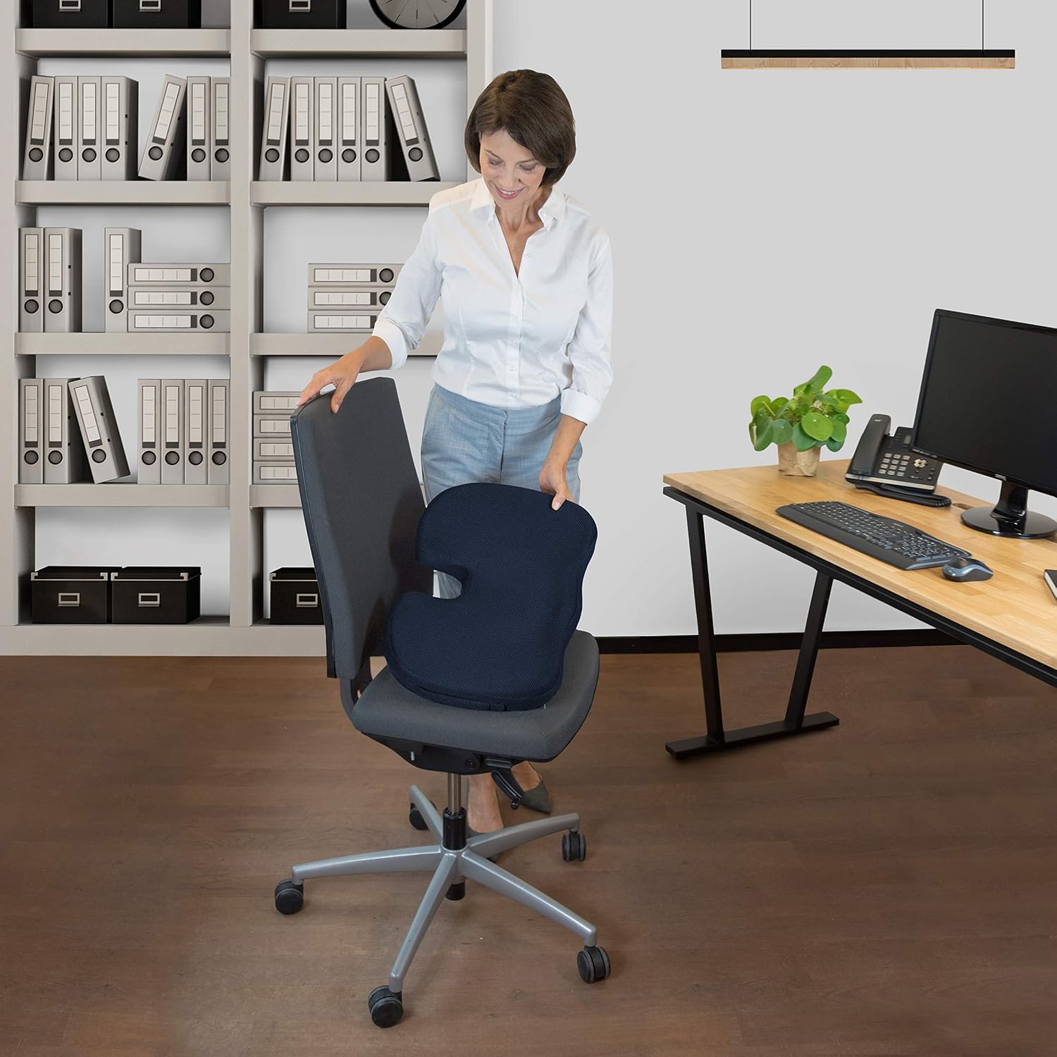 Thumbnail 2 de Bonmedico Cuscino Sedia Ufficio: Seduta Ergonomica in Memory Foam con Gel