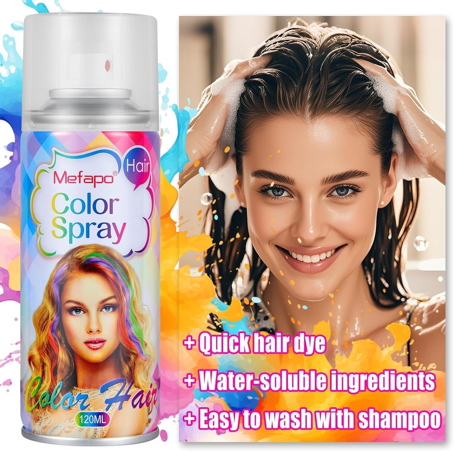 Detalle de Acomler Red Temporary Hair Color Spray, Washable One-Day Color