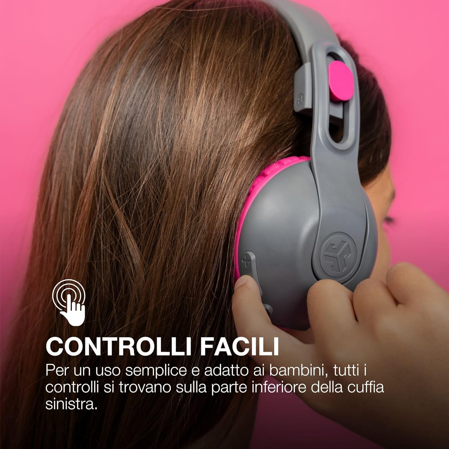 Thumbnail 5 de JLab JBuddies Studio 2: Cuffie Bluetooth per bambini, volume limitato e modalità condivisione, rosa