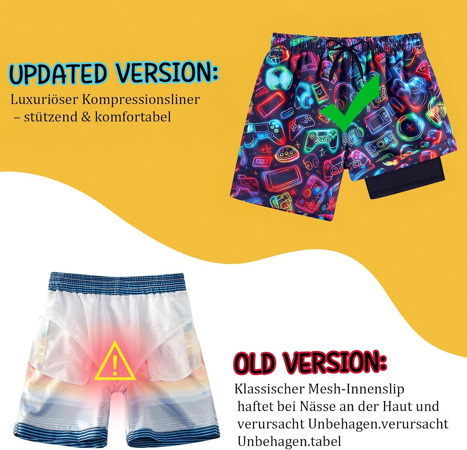 Detalle 2 de ALISISTER Boys Swim Trunks Quick Dry Compression Line with Boxer Brief Liner