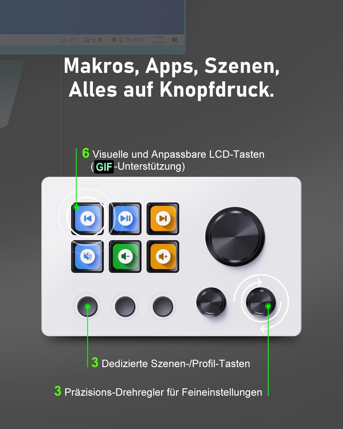 Detalle de Basicolor N3 Macro Keypad review: a compact command centre for streaming and content creation