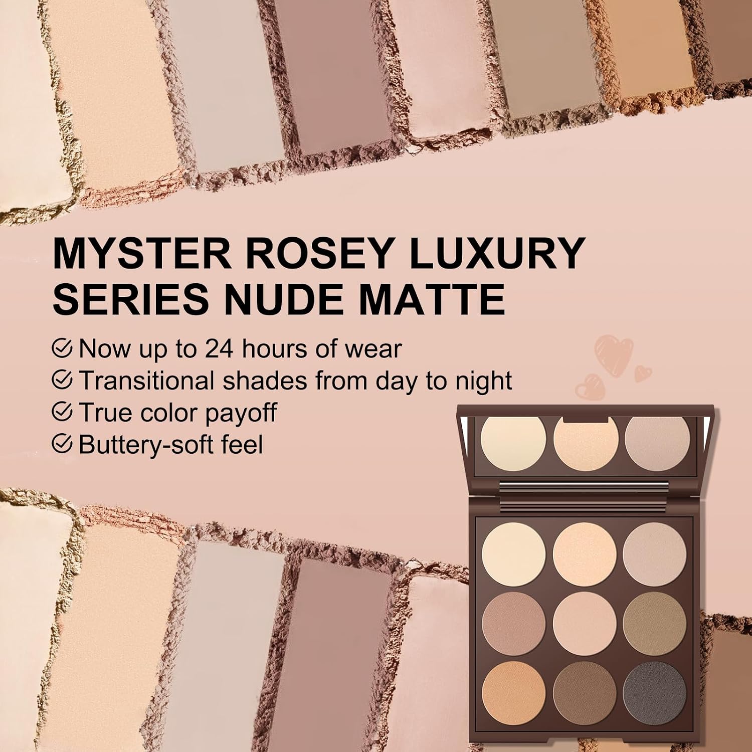 Detalle 2 de MYSTER ROSEY neutral eyeshadow palette 0.5 oz