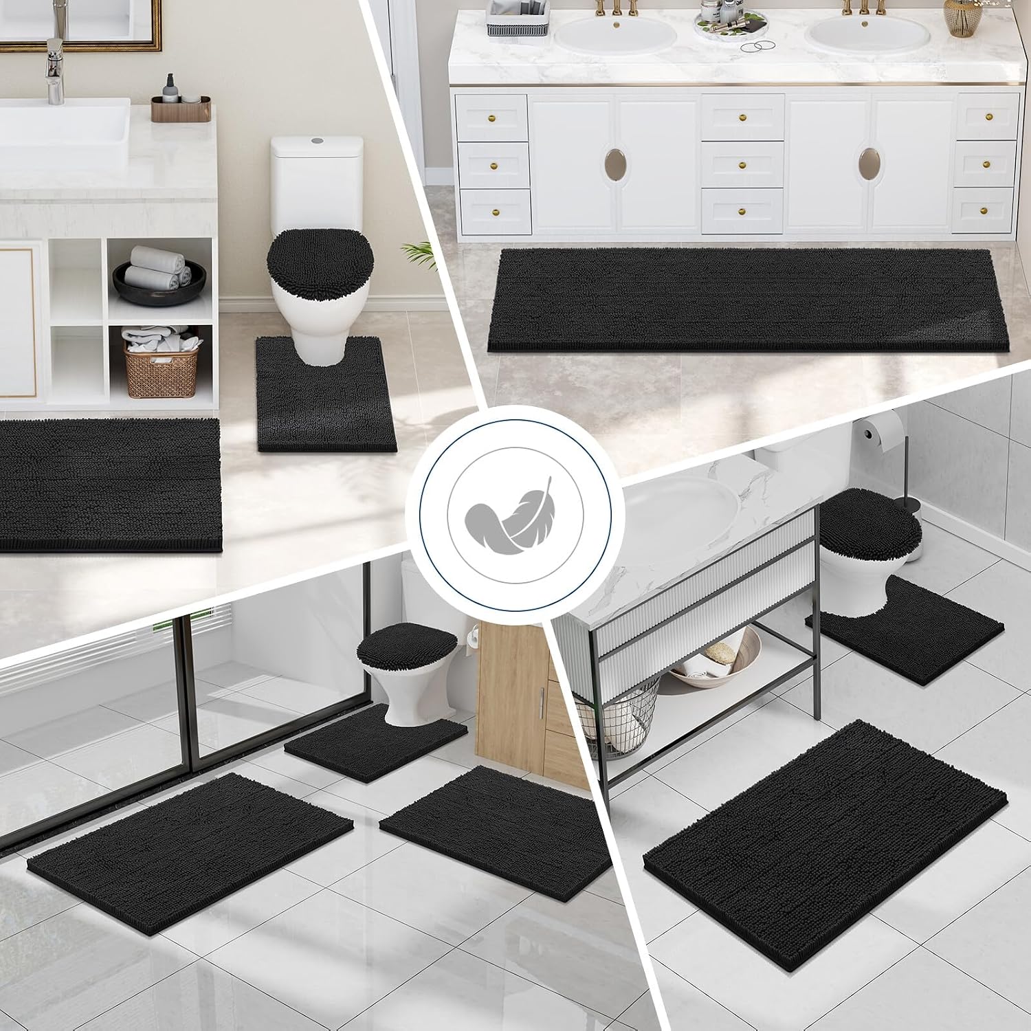 Thumbnail 6 de smiry Luxury Chenille 24x16 Bath Rug