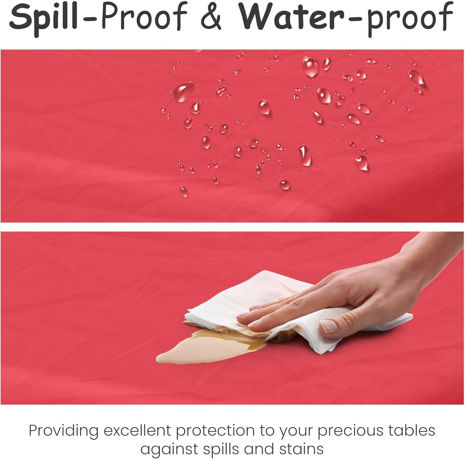Detalle 2 de Red Disposable Rectangular Tablecloth 108×54 in 🧻