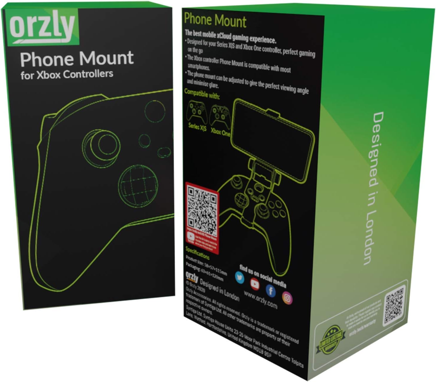 Detalle de Supporto per telefono per controller Xbox Series X|S, morsetto regolabile – Orzly