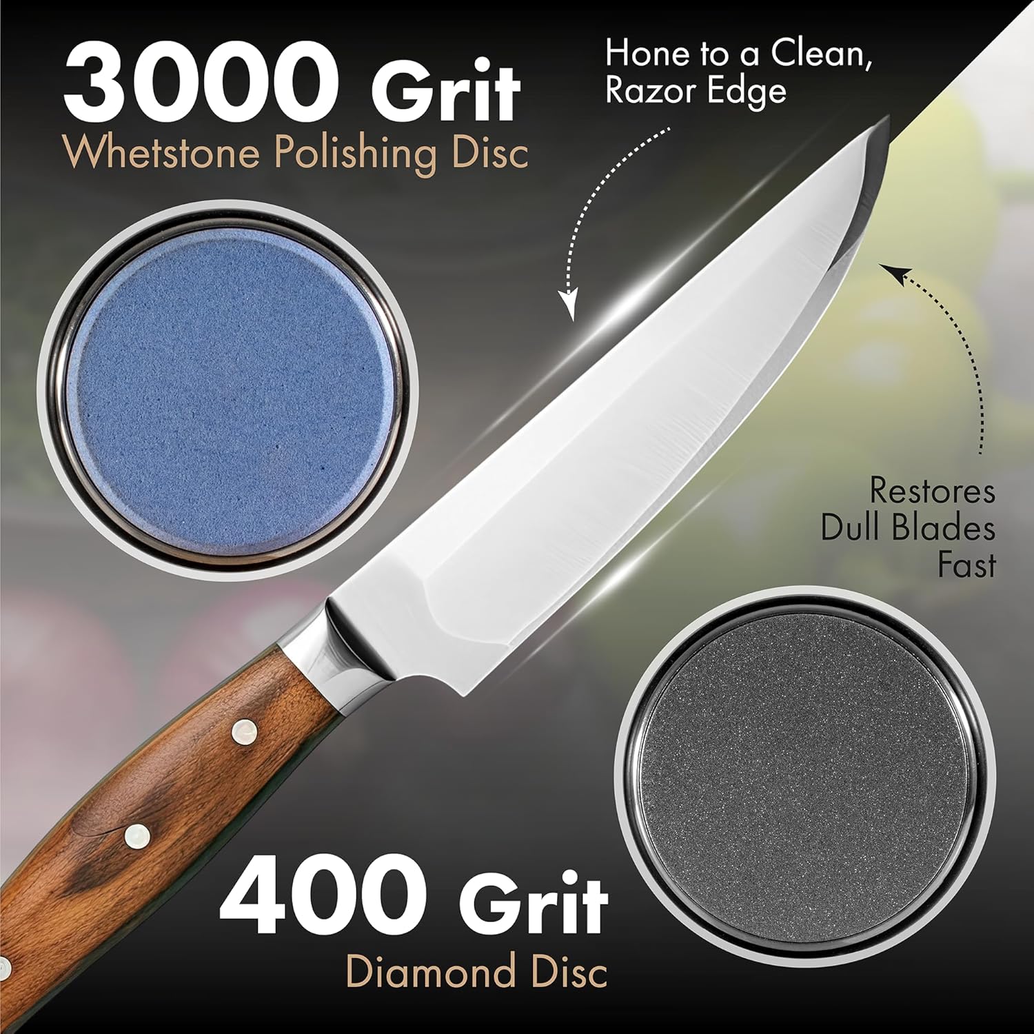 Detalle de LavaRose Rolling Knife Sharpener for Kitchen Knives (5-in-1 Base) with 15°/20° Magnetic Angle Guide
