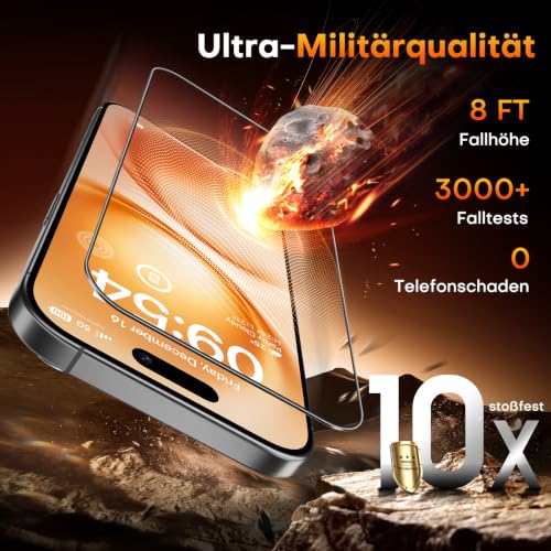 Thumbnail 4 de TOCOL Panzerglas für iPhone 18 Pro Max 6,9 Zoll – einfache Montage, 9H Schutz