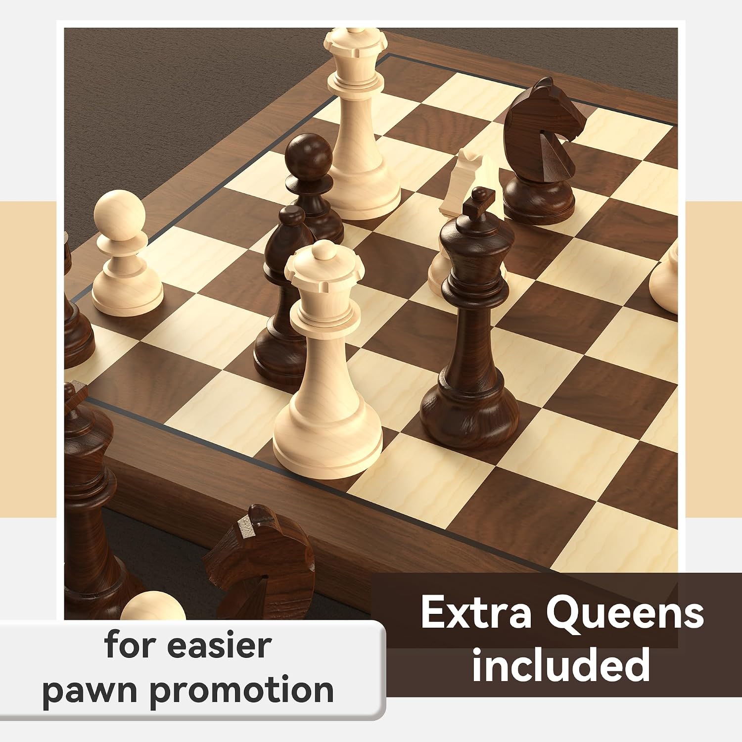 Detalle de doowroodni Wooden Chess Pieces, 3.75-Inch King