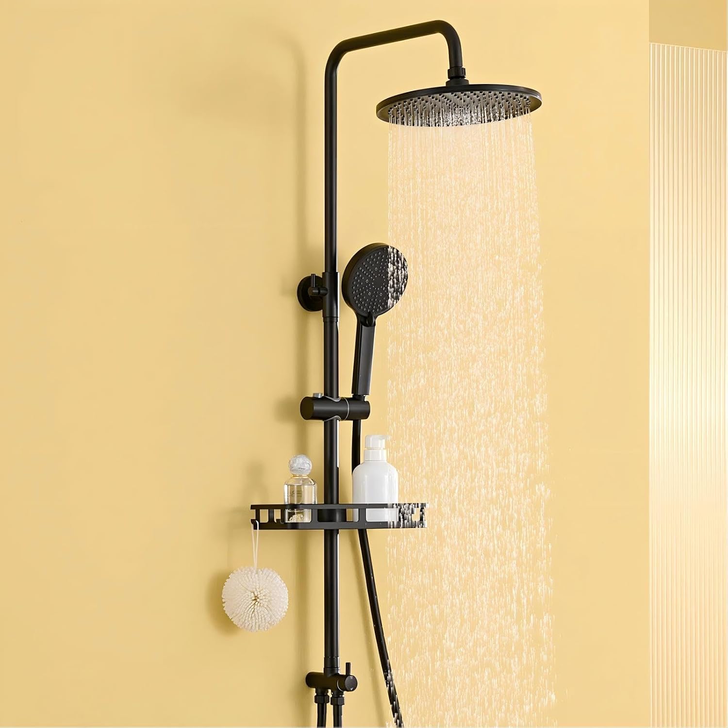Detalle de Auralum Regendusche Set 250 mm Edelstahl