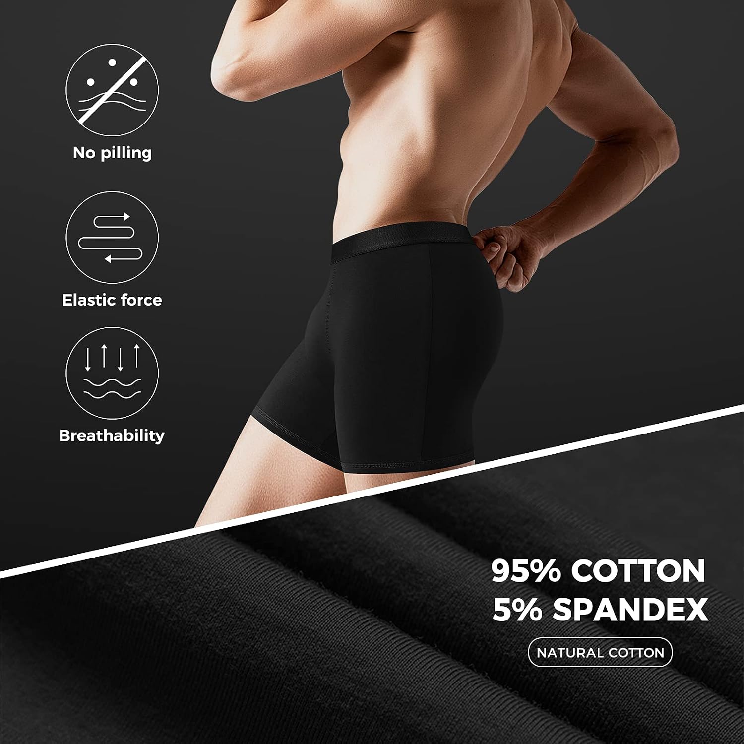 Thumbnail 2 de Natural Feelings Men’s Underwear Pack – Cotton Trunk Boxer Shorts (5-7 Pack)