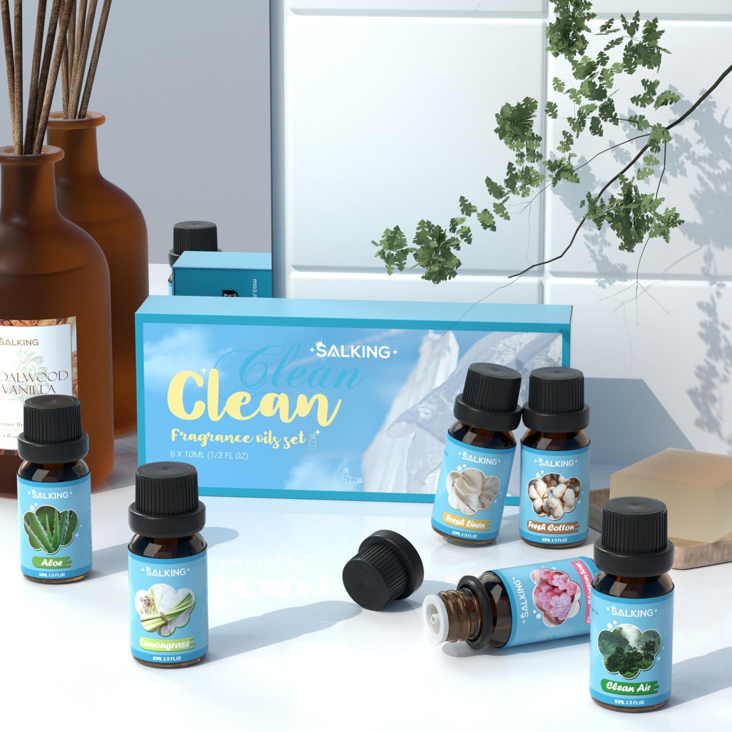 Thumbnail 5 de SALKING Sauber Ätherische Öle Set (6×10 ml) für Diffuser & Luftbefeuchter – clean Duftöle im Geschenkset