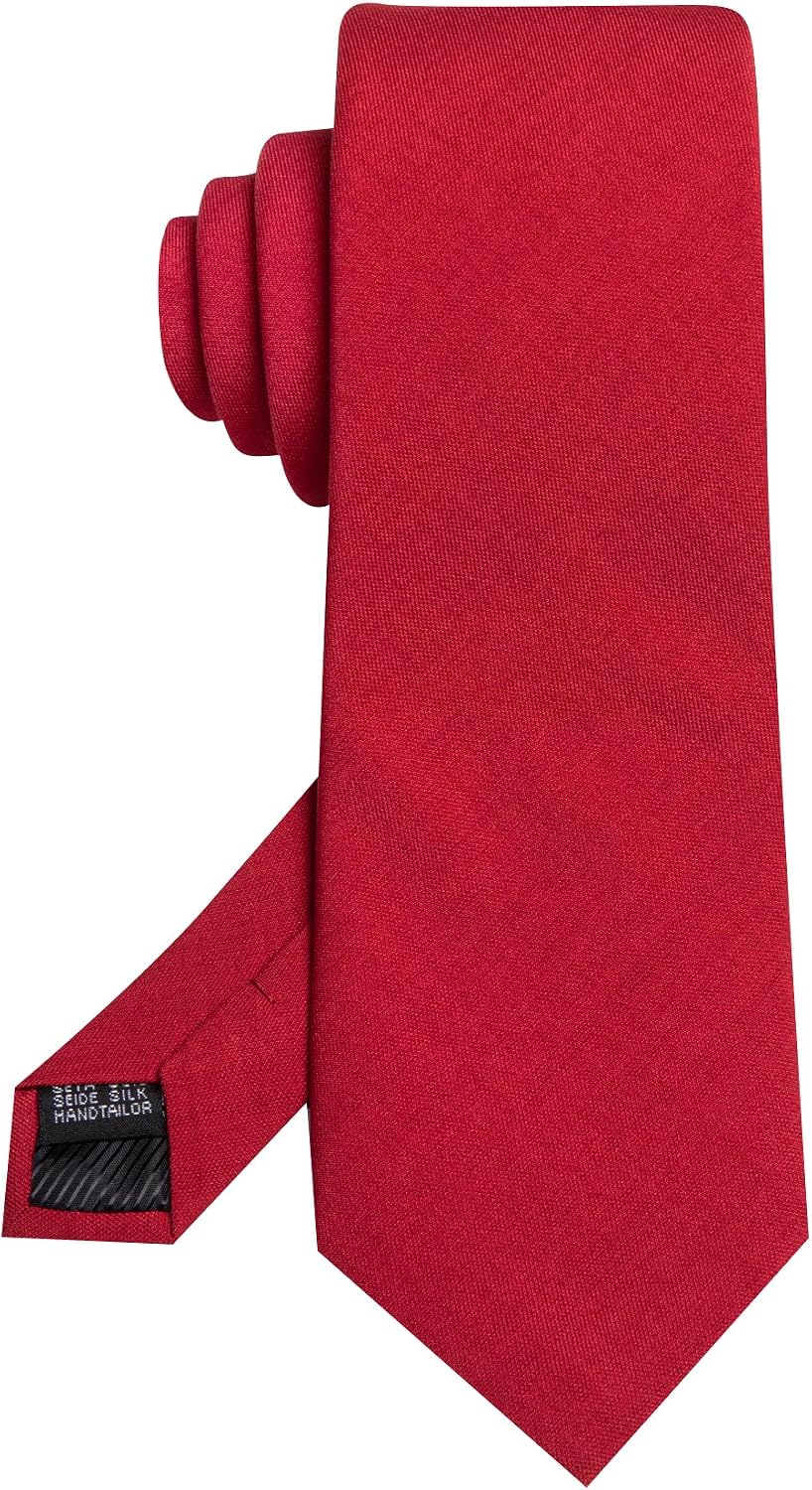 Detalle 2 de Barry.Wang Solid Colour Ties for Men 7cm Skinny Cotton – Complete Set
