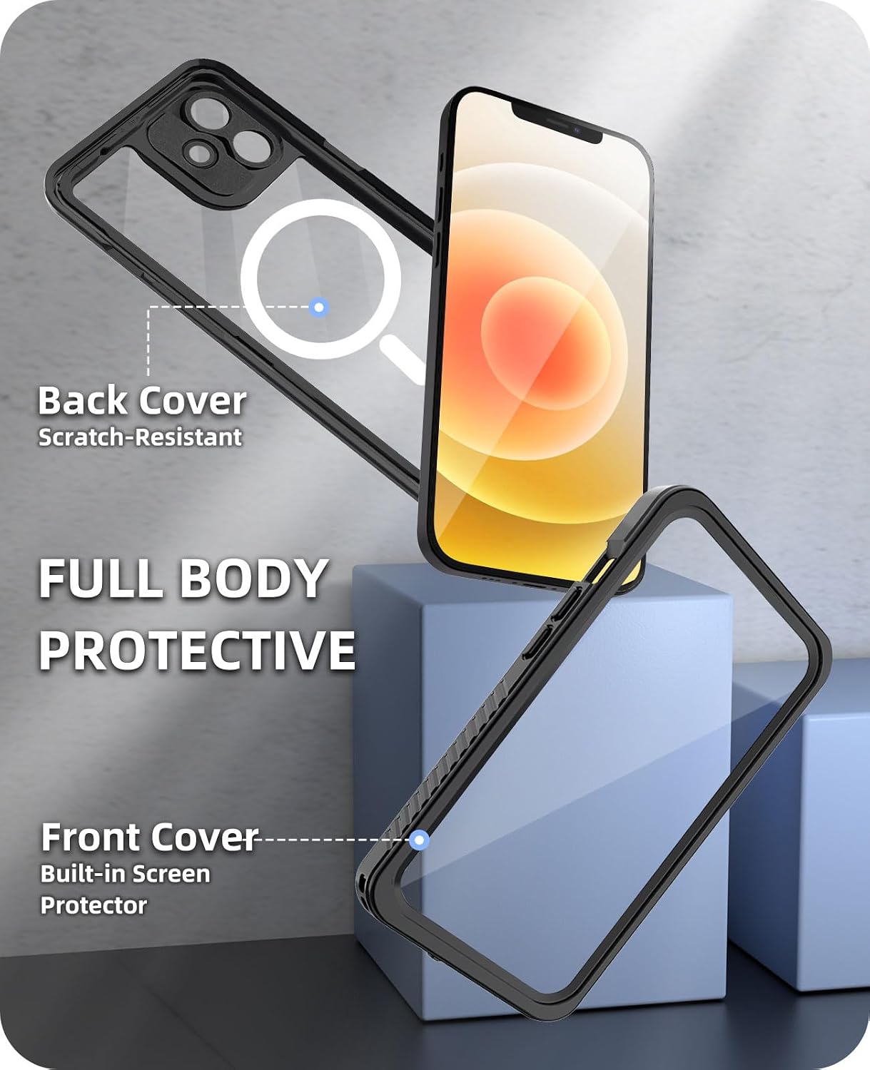 Detalle de Beeasy IP68 Waterproof MagSafe Case for iPhone 12 Mini — 360° Heavy Duty with Built-in Screen Protector