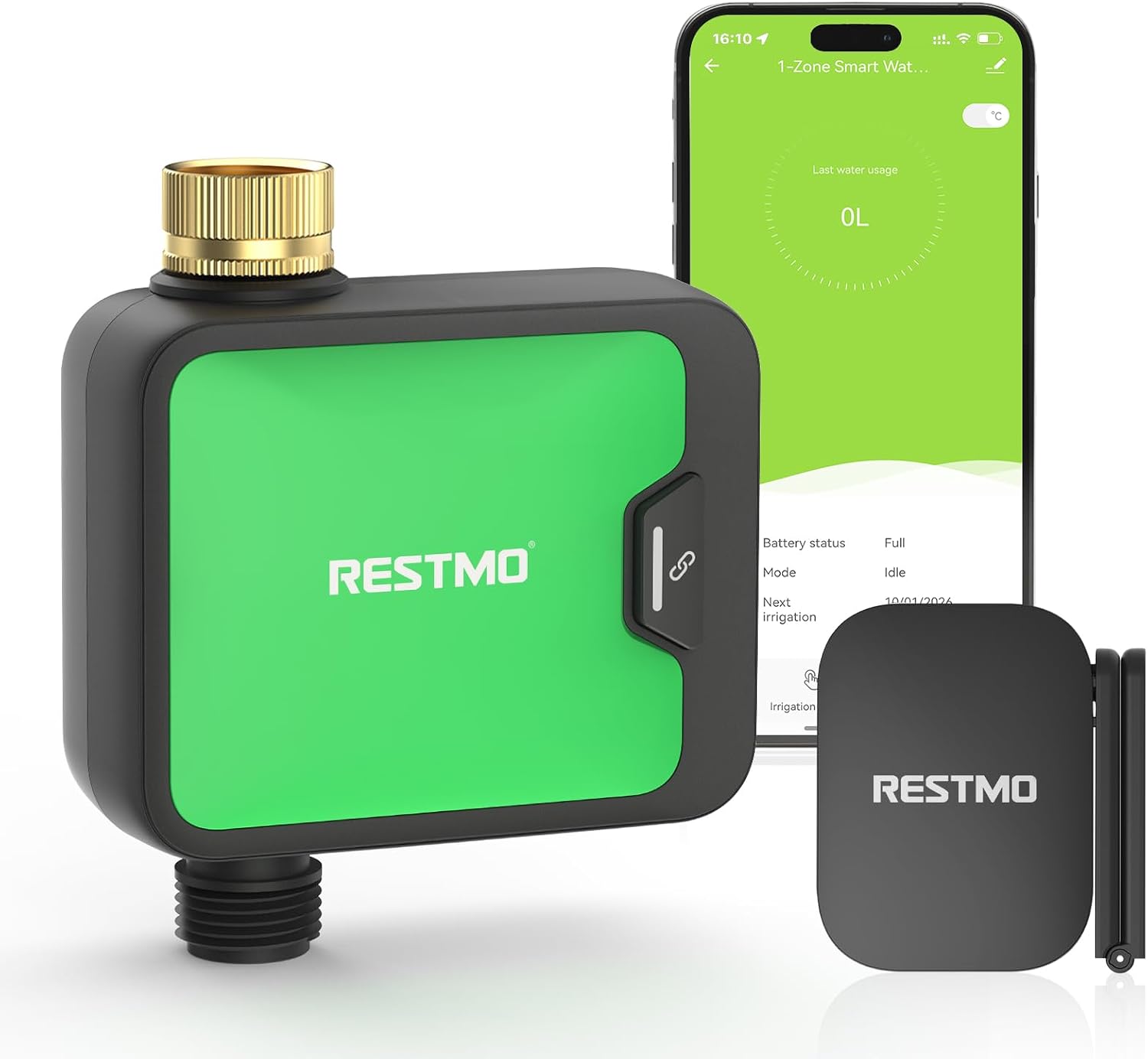Detalle de RESTMO WiFi Water Timer with Brass Inlet