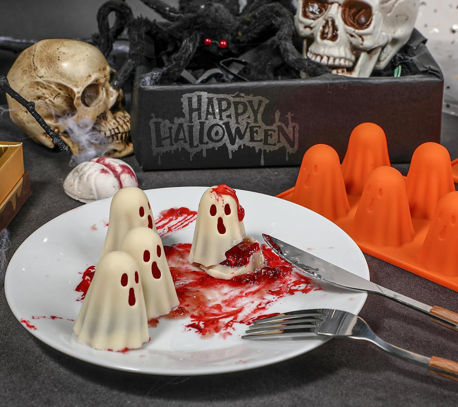 Thumbnail 6 de Kamehame KA24008DE siliconen Halloweenvormen, 2 stuks, 8 holtes, BPA-vrij