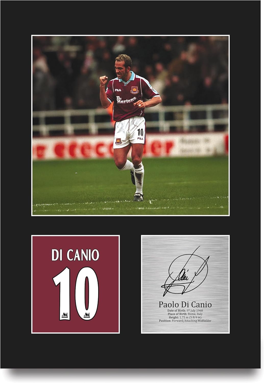 Thumbnail 5 de HWC Trading Paolo Di Canio signed autograph A4 portrait framed print picture gift