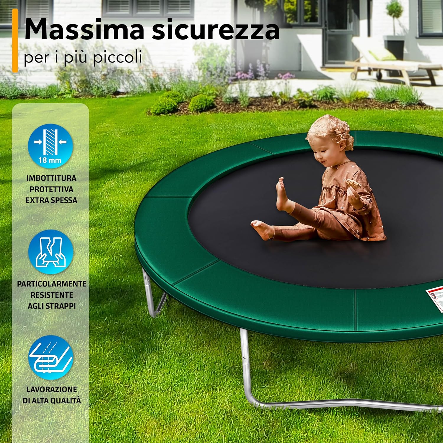 Thumbnail 1 de KIDUKU Copertura Bordo Imbottitura Protettiva per Trampolino – Protezione elastica e resistente 244–427 cm