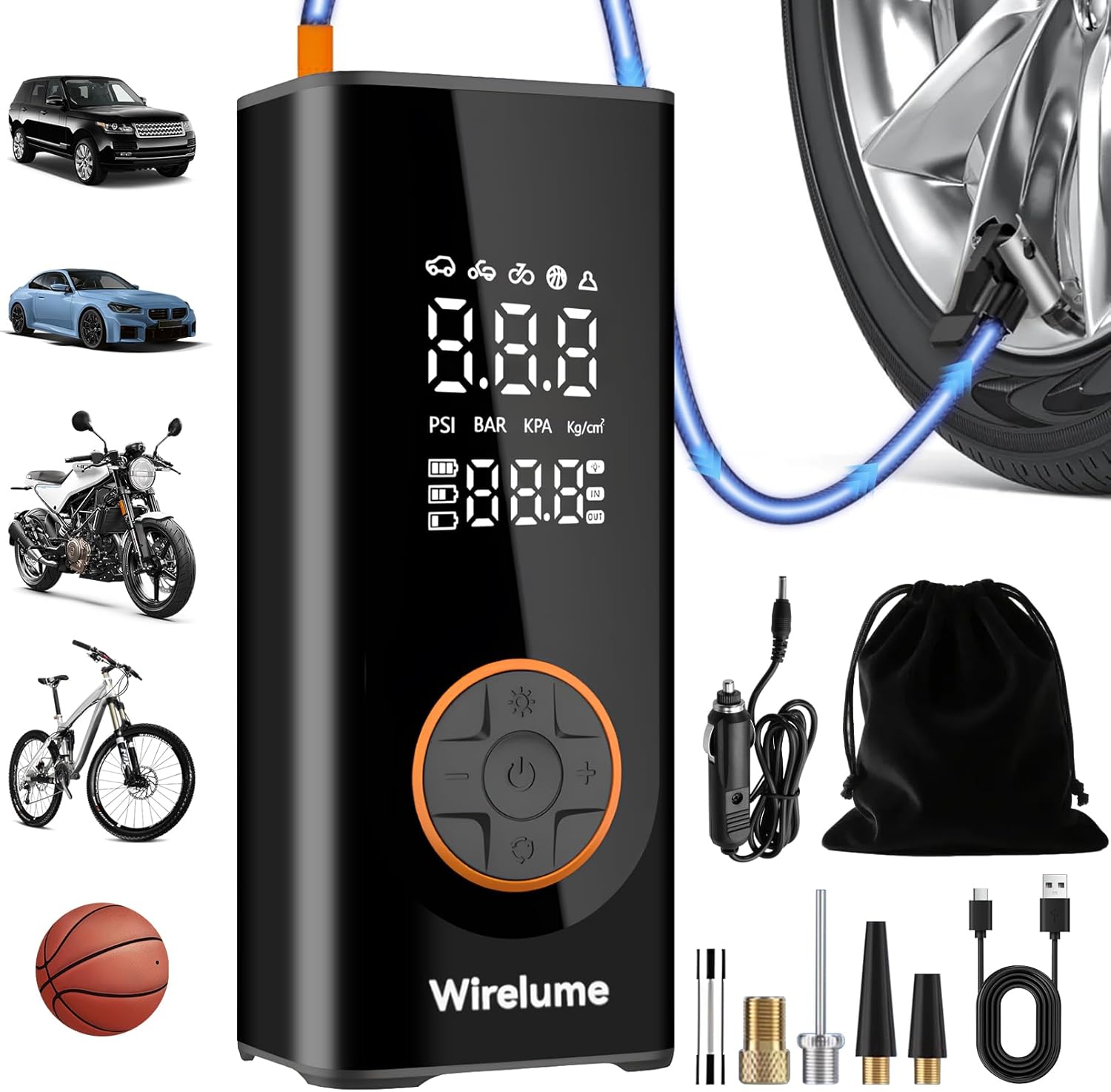 Detalle de Cordless Tyre Inflator 150 PSI Portable Air Compressor ⛽