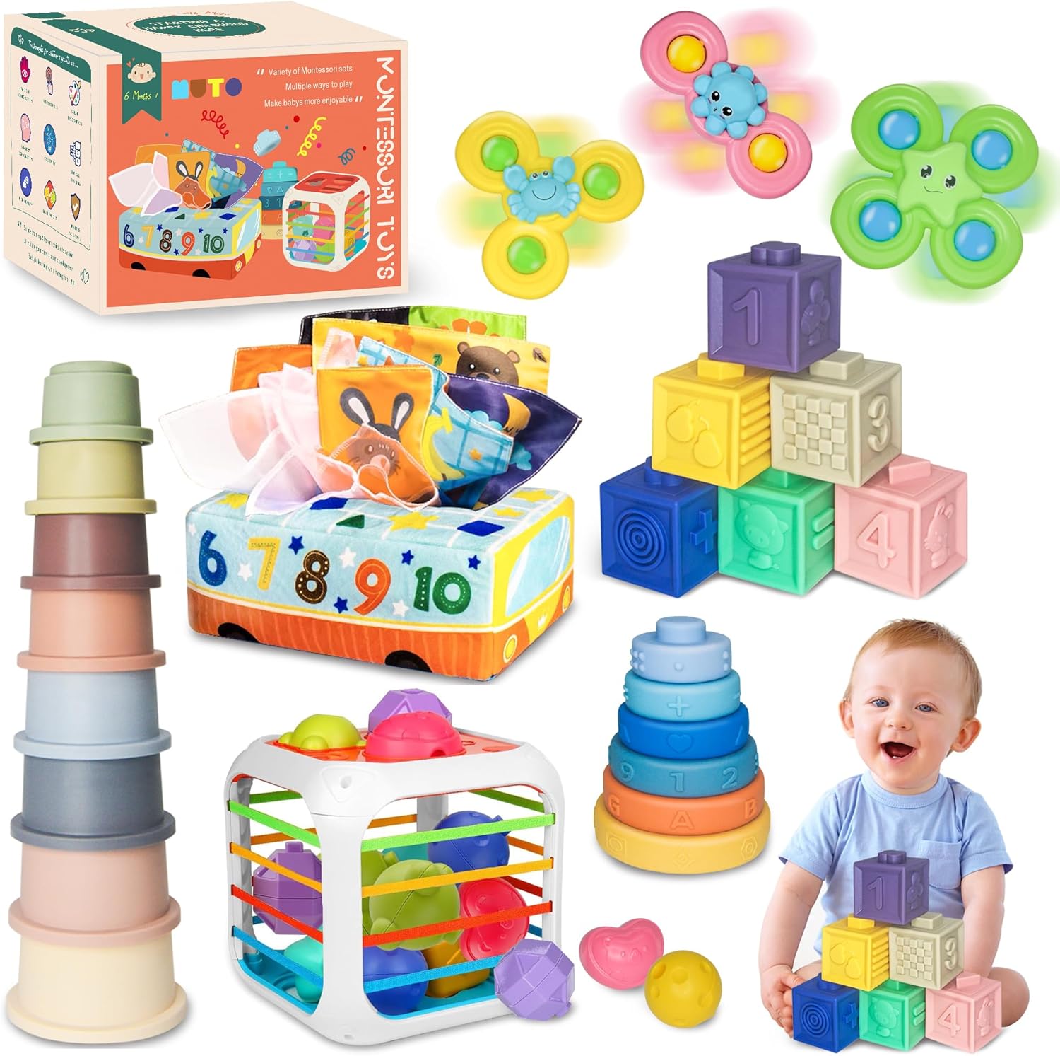 Detalle de MutoToy 6 in 1 Montessori Baby Toys