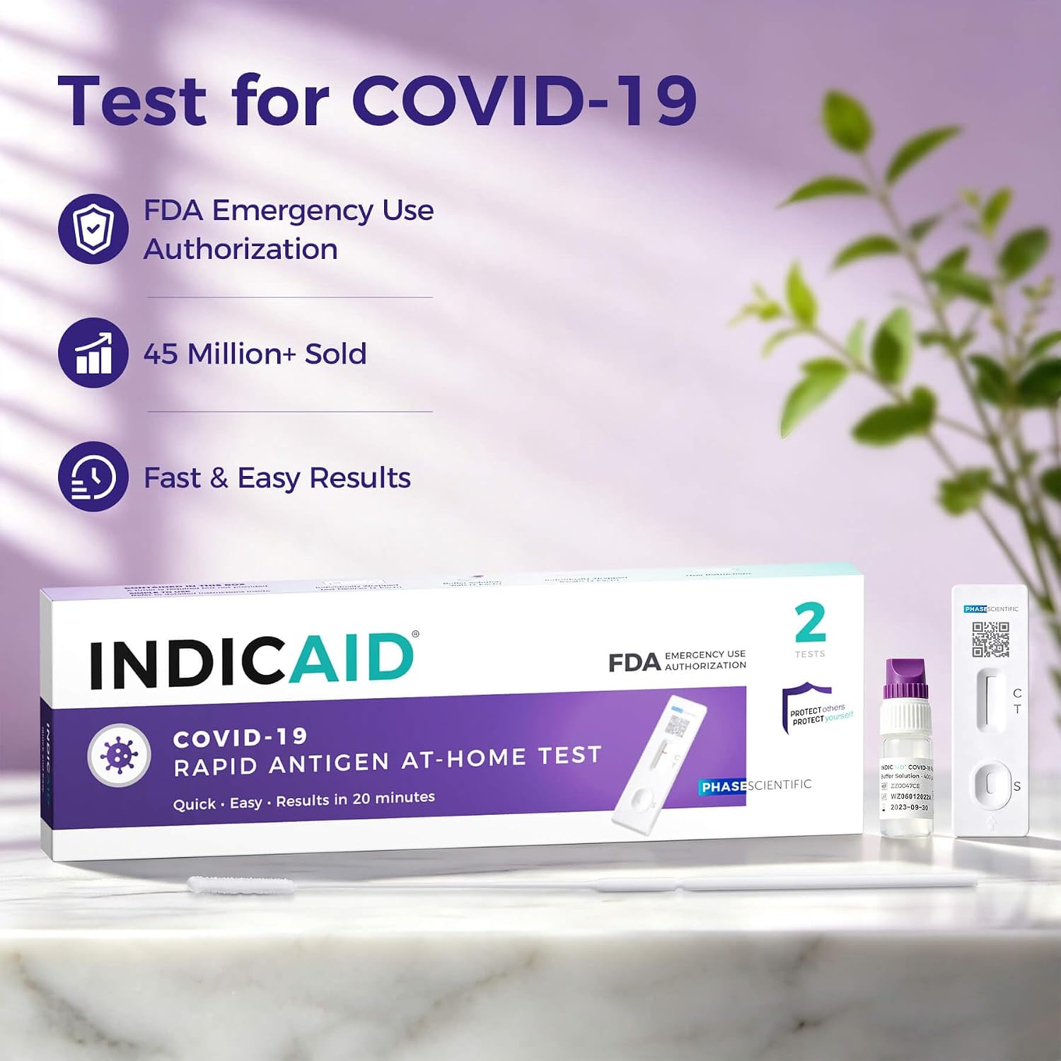 Detalle 2 de INDICAID COVID-19 Antigen Rapid Test, 20-Minute Results, 2-Test Pack