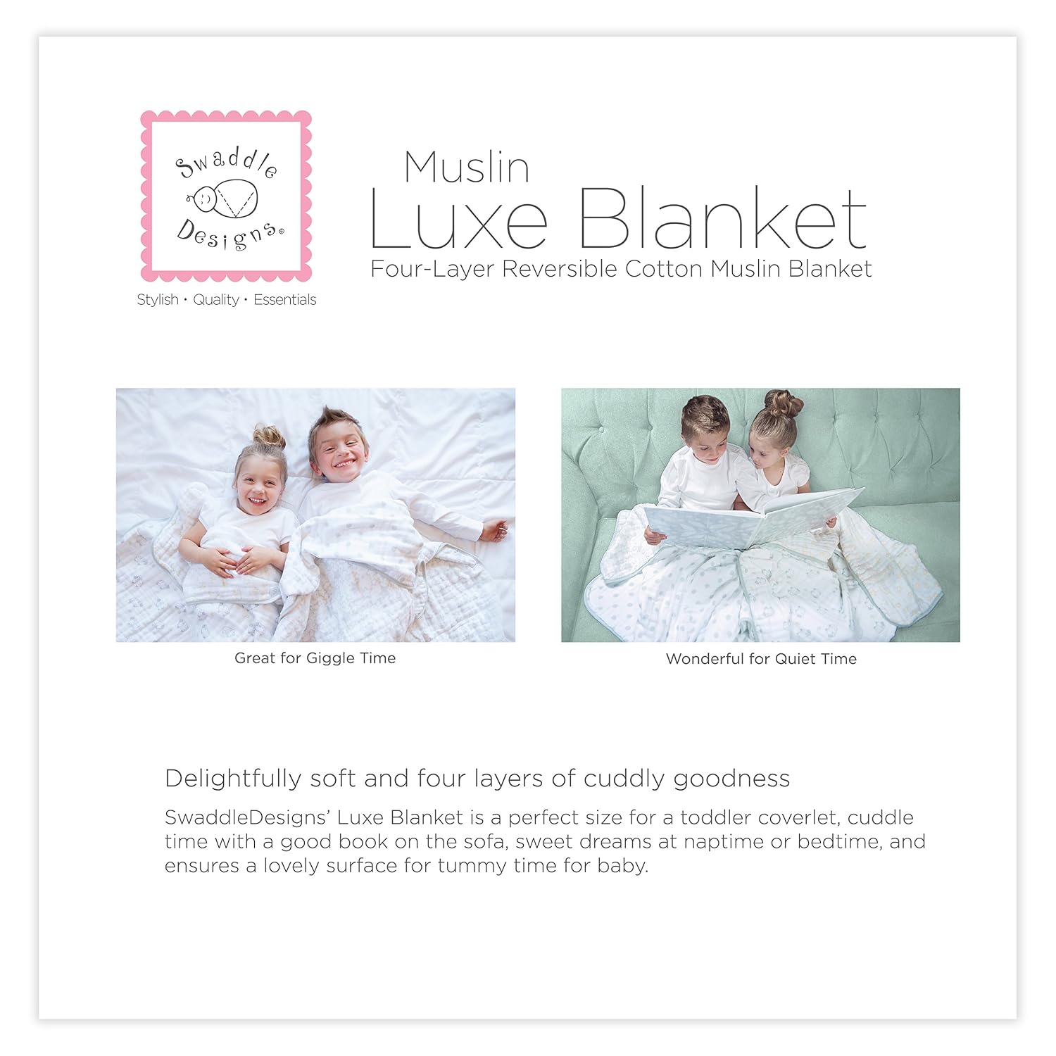 Thumbnail 6 de SwaddleDesigns Cotton Muslin Blanket, 46 x 46 Inches