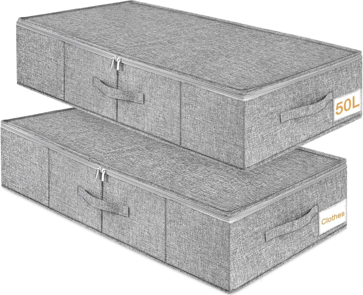 Detalle de JUPELI 17 cm High Under Bed Storage Box with Lid (50L)