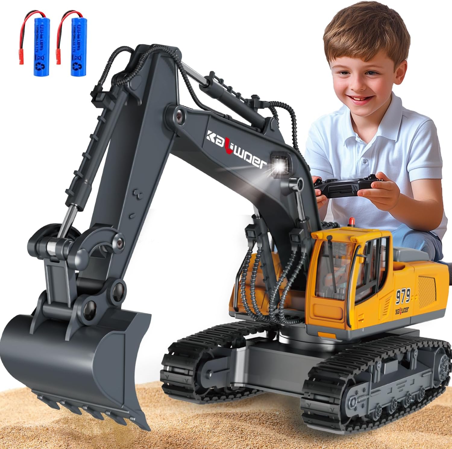Escavatore telecomandato 1:18 per bambini 3–8 anni