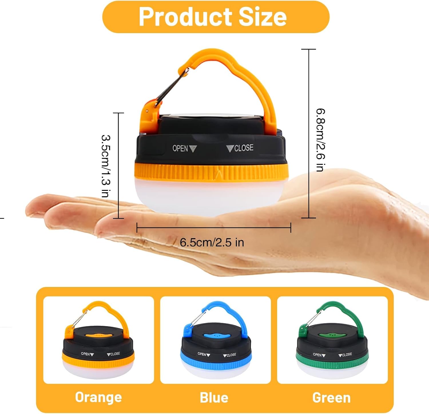 Detalle 2 de Camping Lantern 3 Pack Waterproof LED Tent Light ⛺