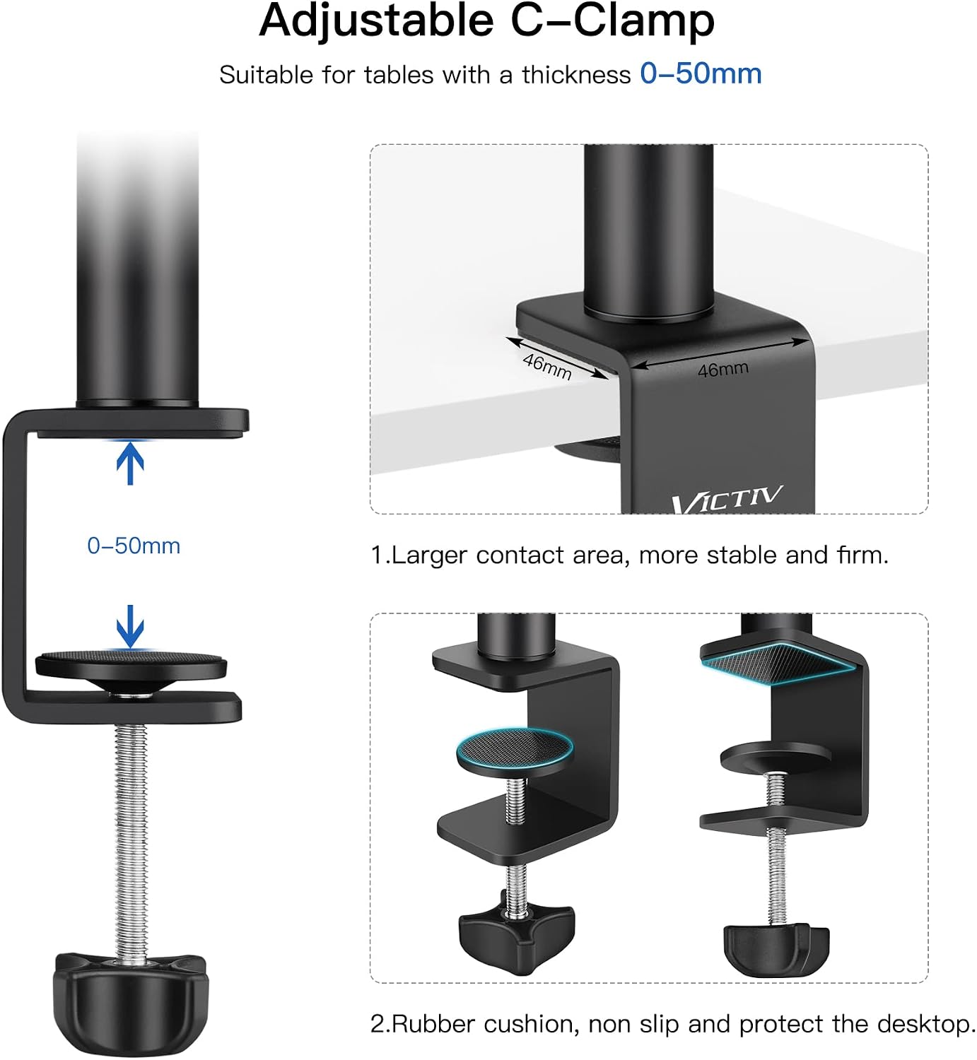 Thumbnail 4 de Victiv Camera Desk Mount: adjustable aluminium desk stand for phones, webcams and ring lights