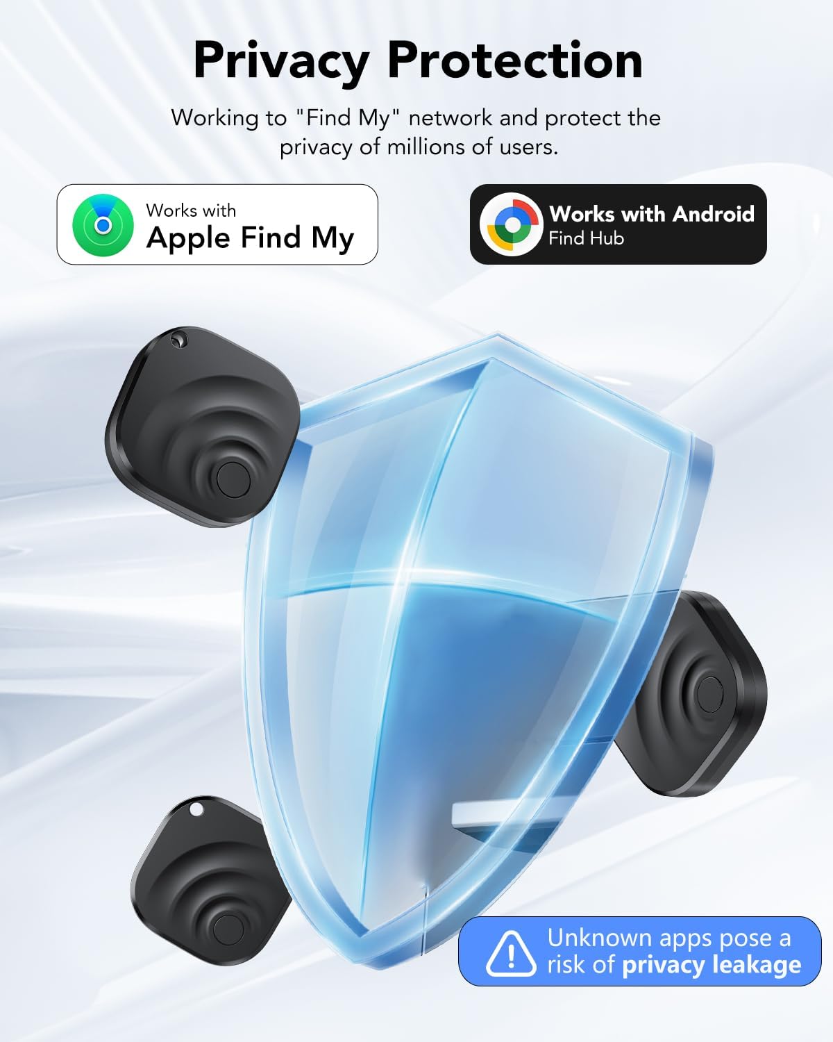 Thumbnail 2 de TIMU 2026 Air Tracker Tags Item Locator (4-Pack) for Apple Find My & Google Find Hub