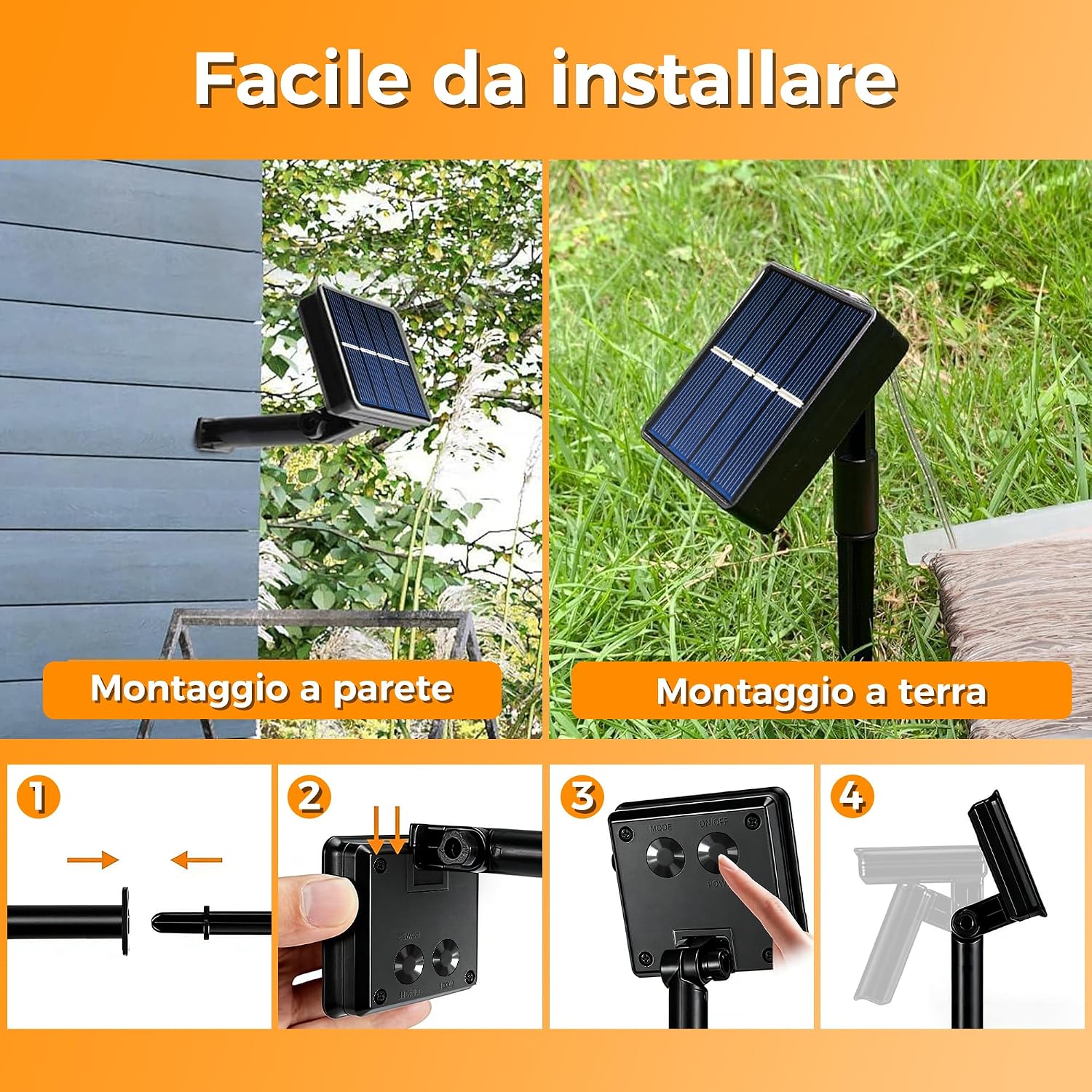 Detalle de HeiPard Catena Luminosa Esterno Solare 2 Pezzi 30 m LED - IP65, Luce calda, 8 modalità con Memory