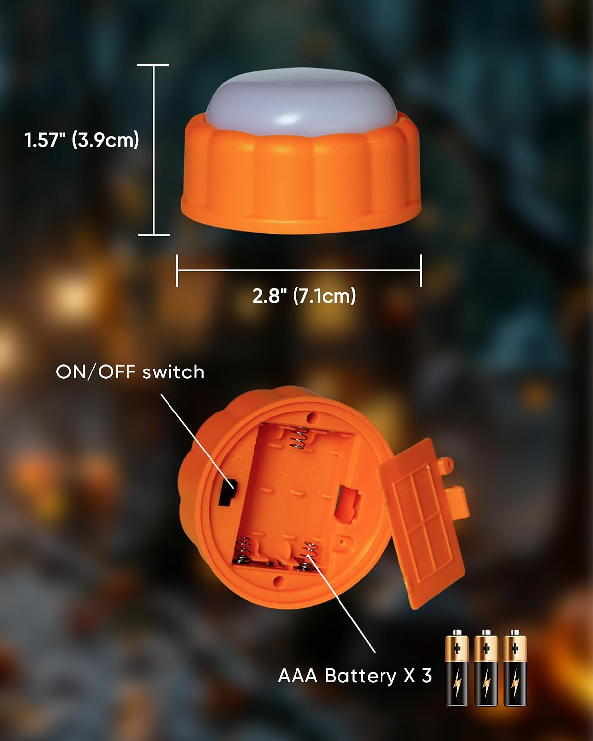 Detalle de AMAGIC CLTY Pumpkin LED Tealights, 2-Pack with Remote, Flicker and Timer