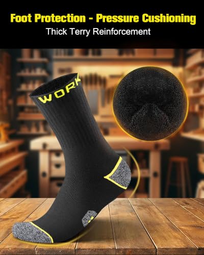 Detalle de Effeet Men's Work Socks Heavy Duty Cushioned Crew Durable 10 Pairs
