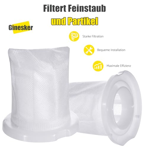 Detalle de Ginesker 6 Stück Schmutzfilter Ersatzfilter für Vorwerk Kobold VC100 VC 100