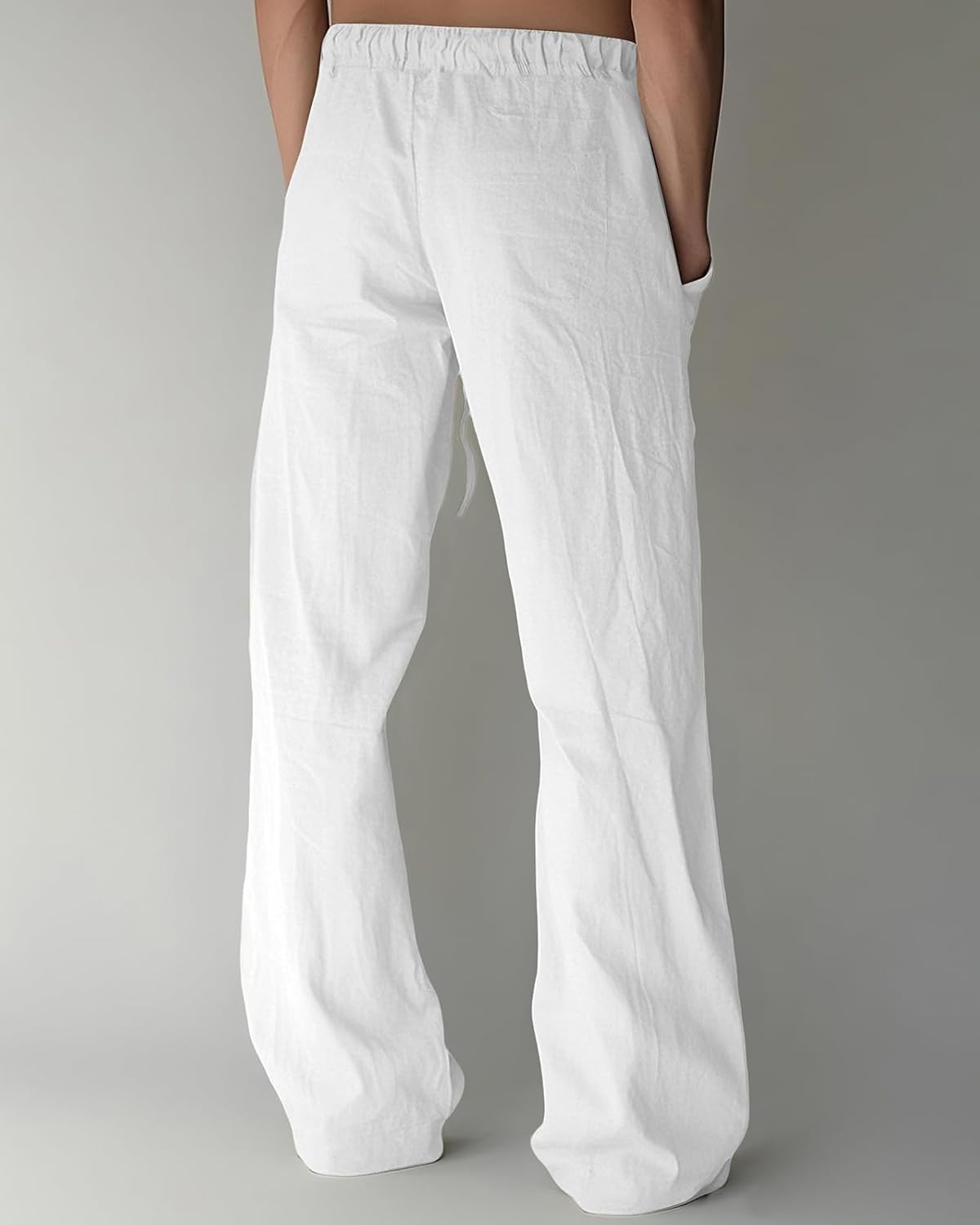 Detalle de BUXKR Men's Lightweight Summer Pants with Elastic Waist and Deep Pockets