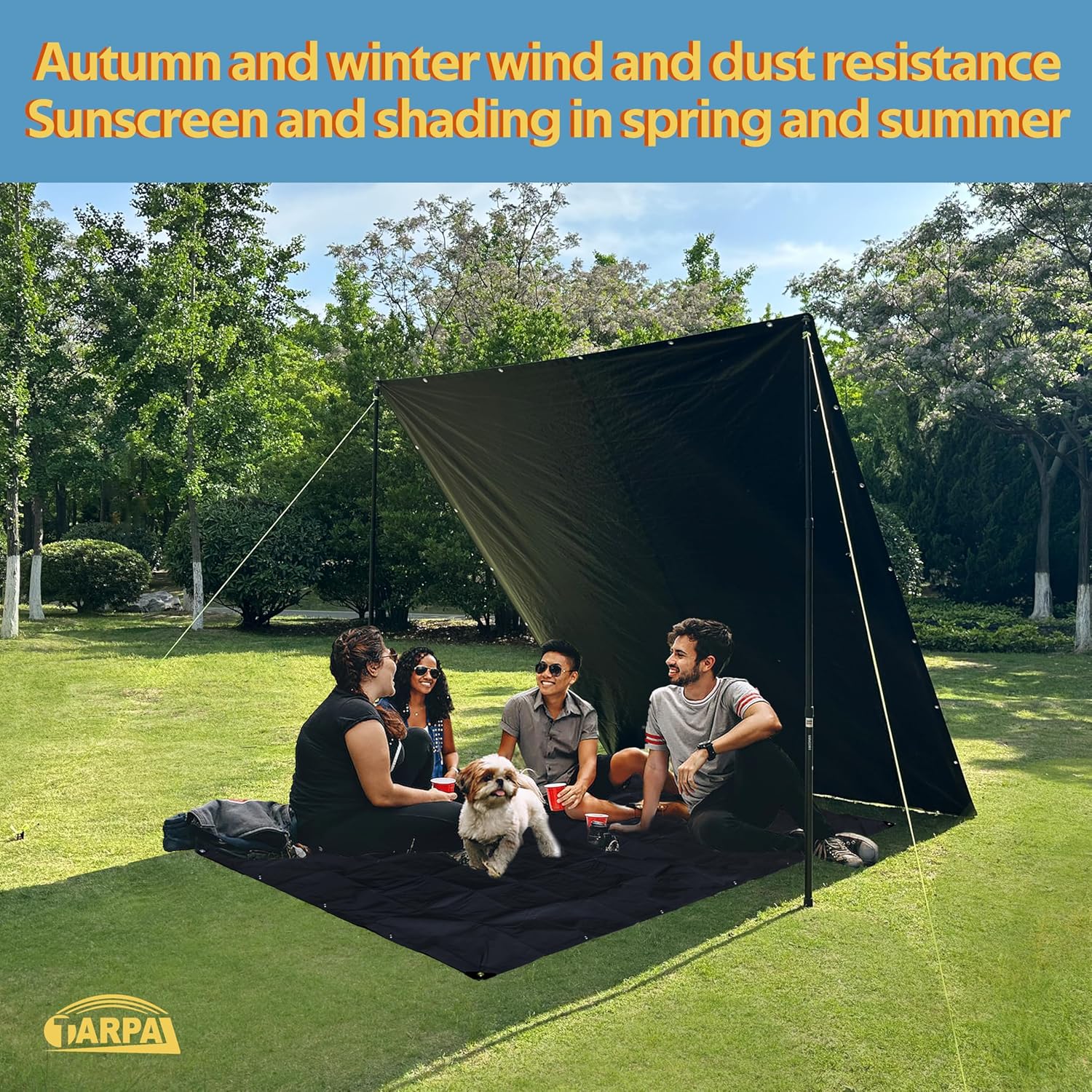 Thumbnail 4 de TARPAL 8x10ft 14mil Black Heavy-Duty Tarp (Water & UV Protection)