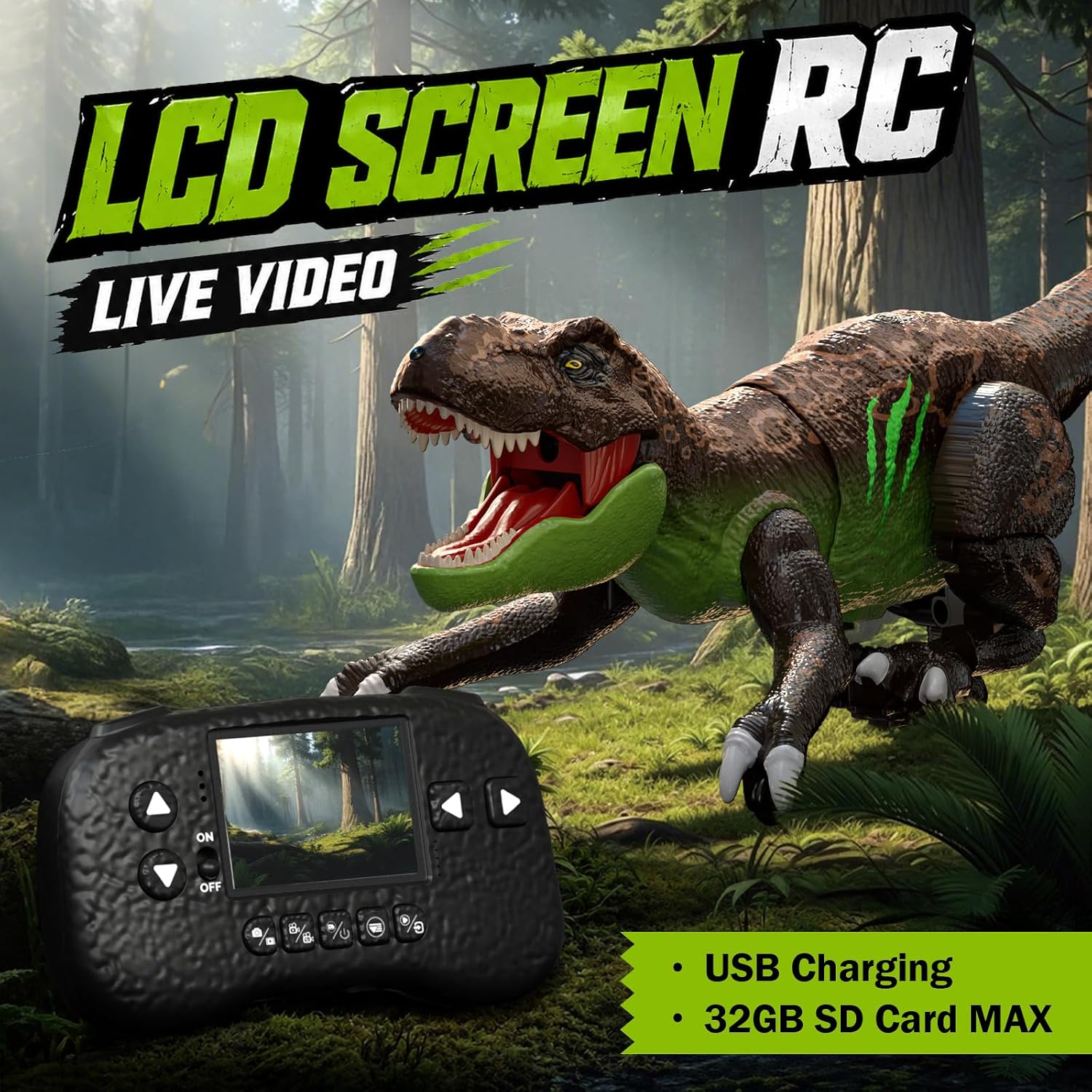 Detalle 2 de RC Dinosaur with Camera and LCD Screen