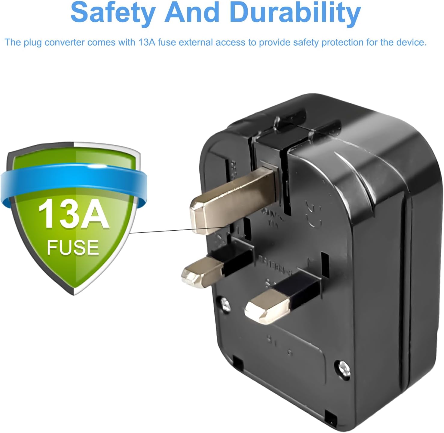 Thumbnail 3 de OFOAEEA Euro to UK Plug Adapter 13 A 🔌