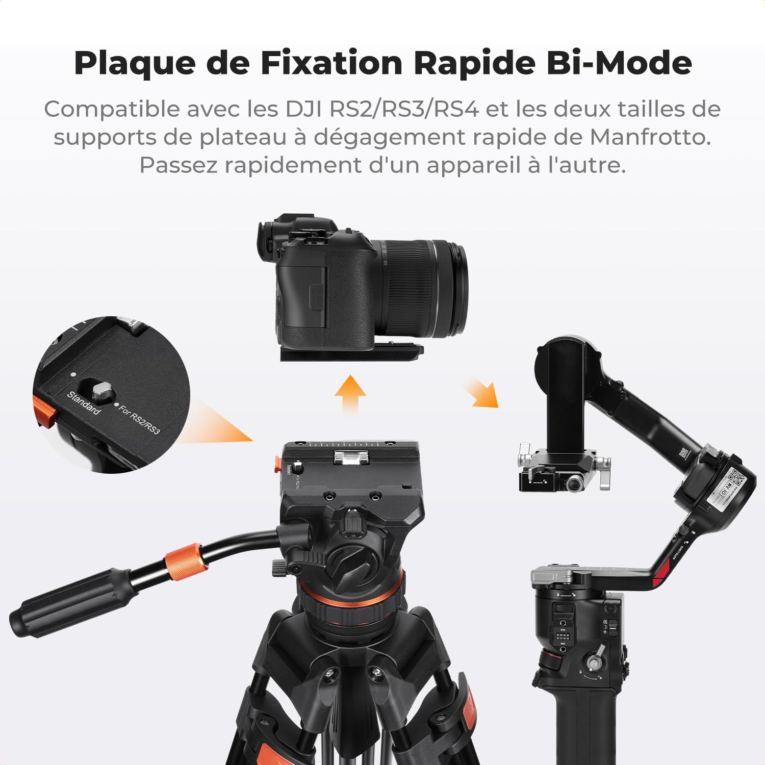 Thumbnail 5 de K&F Concept 191 cm trépied vidéo
