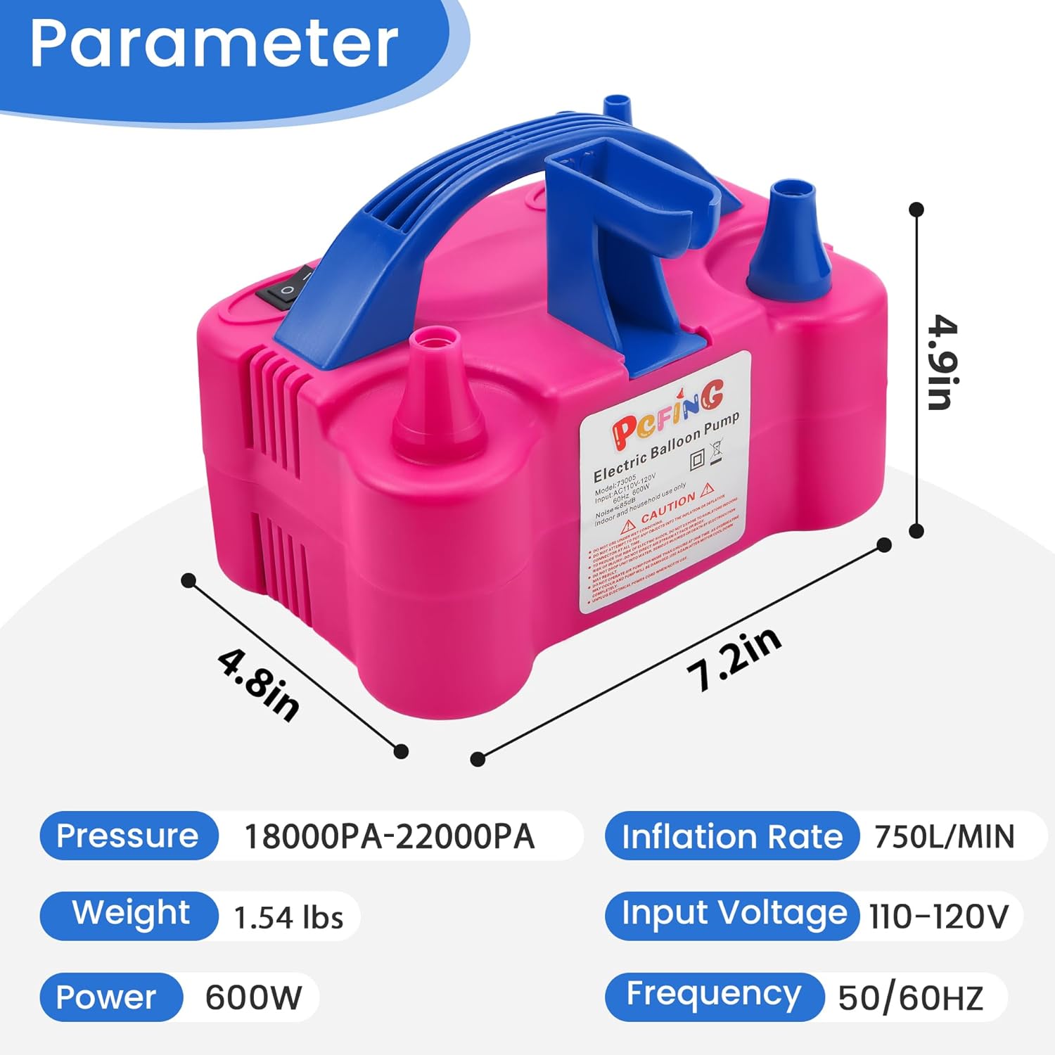 Thumbnail 5 de PCFING Balloon Pump Electric: Portable Balloon Inflator with Tie Tool and Dual Nozzles