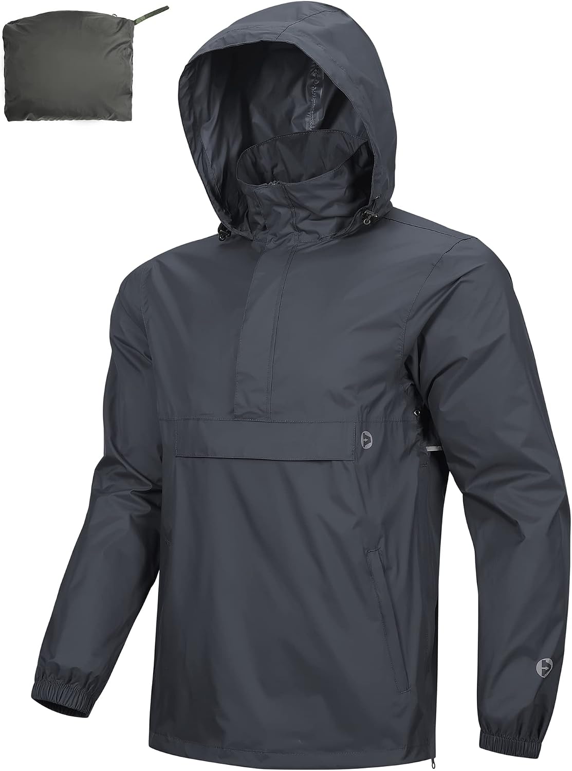 Detalle de Outdoor Ventures Men's Waterproof Rain Jacket Packable Hooded Pullover