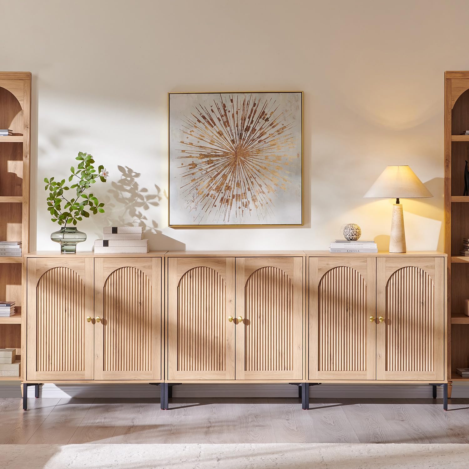 Detalle de IFGET Arched Sideboard Cabinet, 92.63 inches