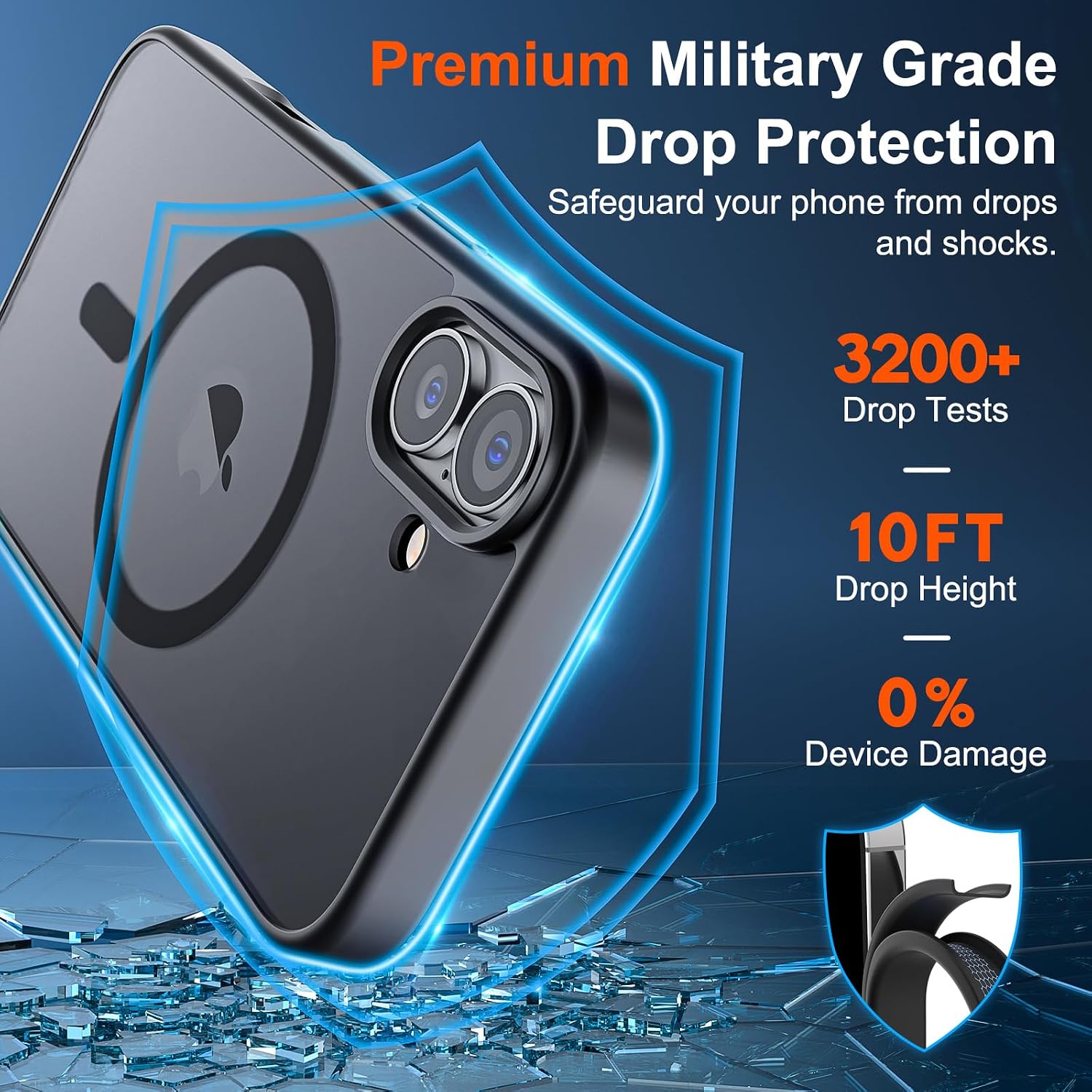 Detalle de SUPFINE iPhone 17 Magnetic MagSafe Case, Military-Grade Protection