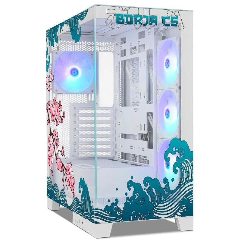 Detalle de Nox Hummer Glock ARGB Semitorre ATX con Cristal Templado (Blanca) – Versatilidad y presencia para setups XXL