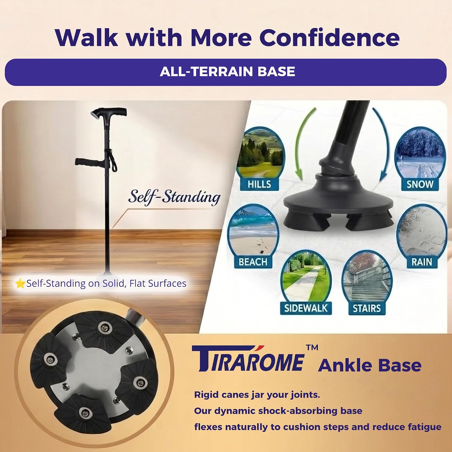 Detalle de TIRAROME Walking Cane, Aluminum