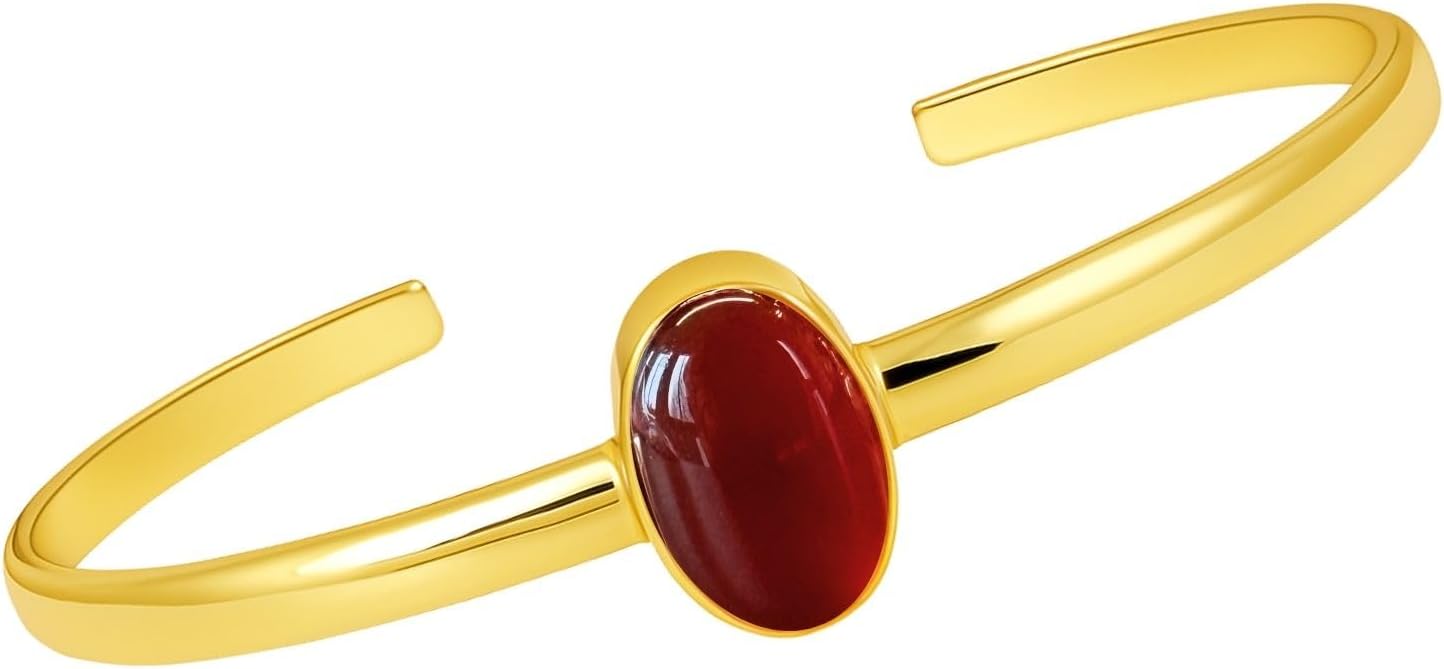 Thumbnail 6 de happymaker Armreif Gold Damen mit echten Edelsteinen – Mondstein, Rosenquarz oder Karneol