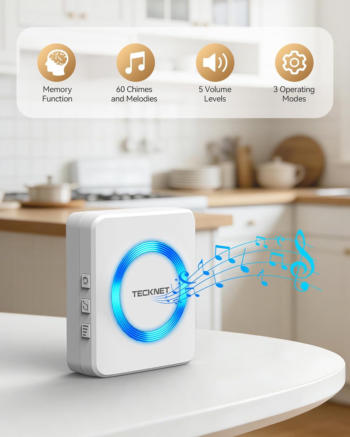 Detalle de TECKNET Wireless Doorbell 400m range
