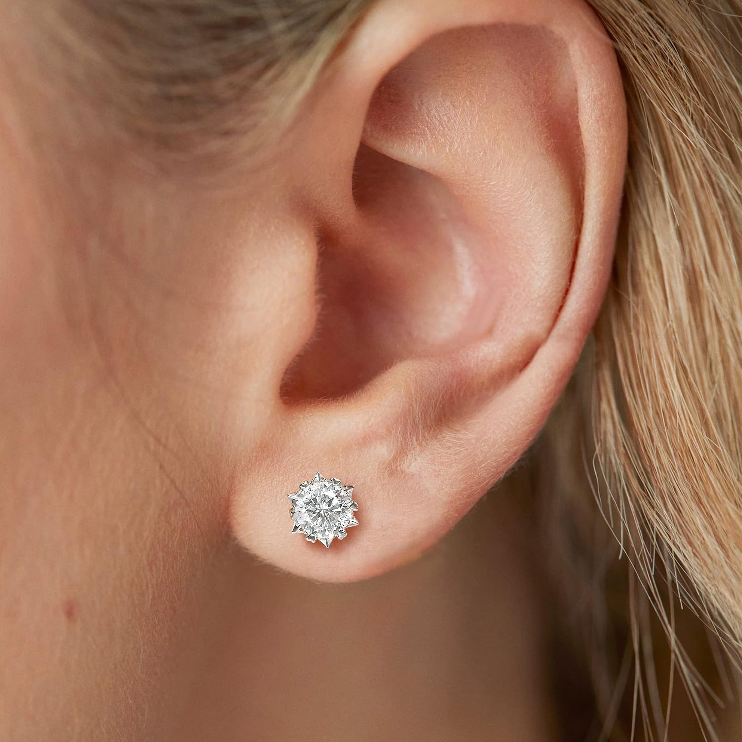 Thumbnail 1 de MomentWish Moissanite Ohrstecker aus 925er Silber mit Schneeflocken-Design (1–4 Karat)