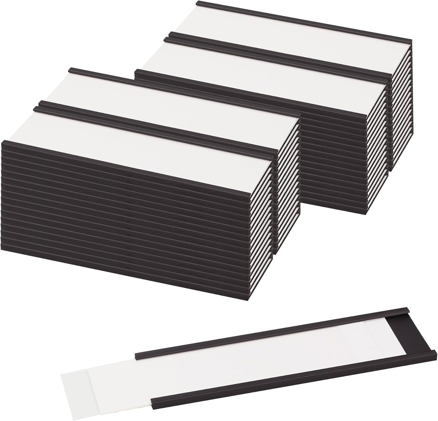 Detalle de LLPT Magnetische Etikettenhalter MH3150 – 50 Stück, 30mm x 100mm, wiederverwendbar